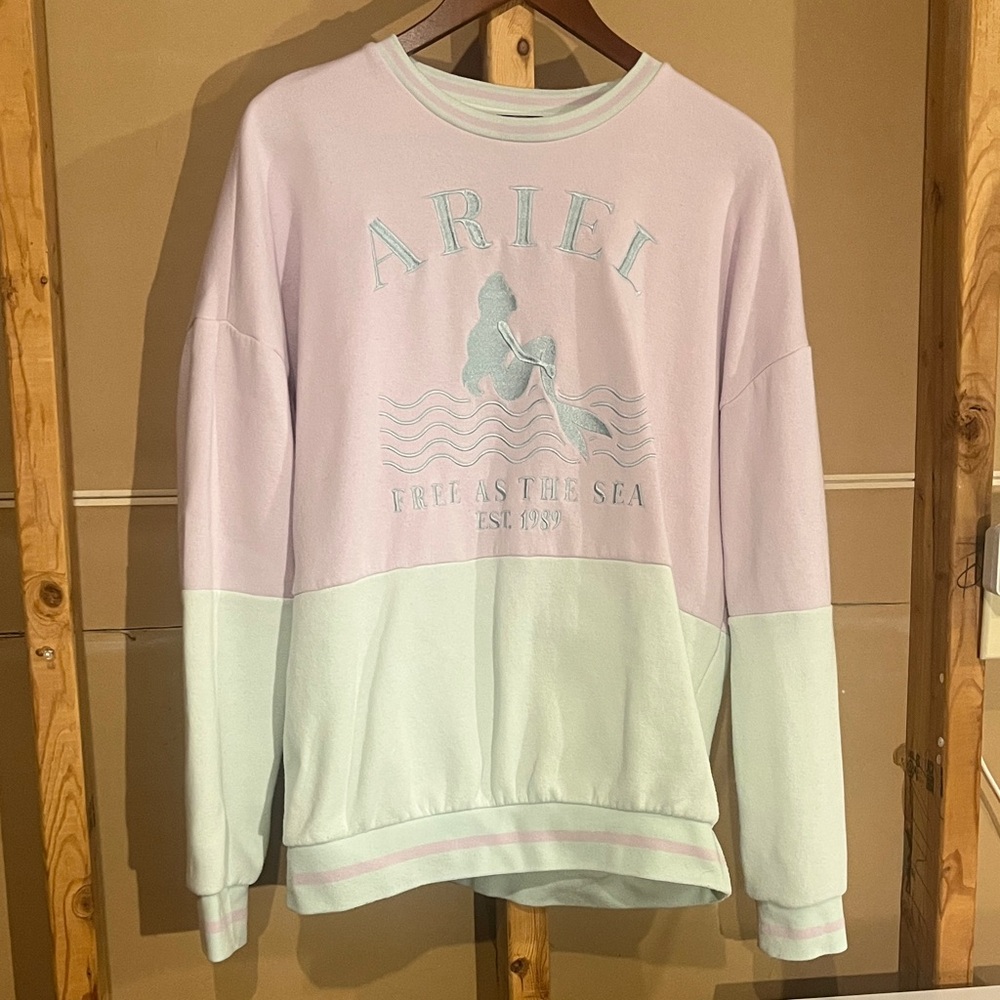 Box Lunch Disney Princess Ariel Graphic Pastel Sweatshirt Free as the Sea